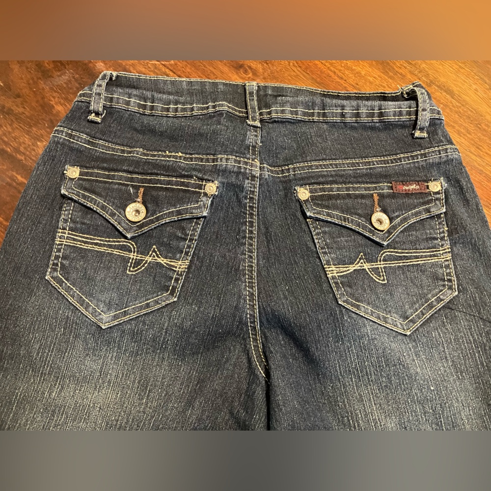 VTG Angels Dark Wash Denim Jeans Size 4 - Picture 5 of 8